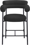 Blake Black Boucle Fabric Counter Stool 986Black-C Meridian Furniture