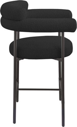 Blake Black Boucle Fabric Counter Stool 986Black-C Meridian Furniture