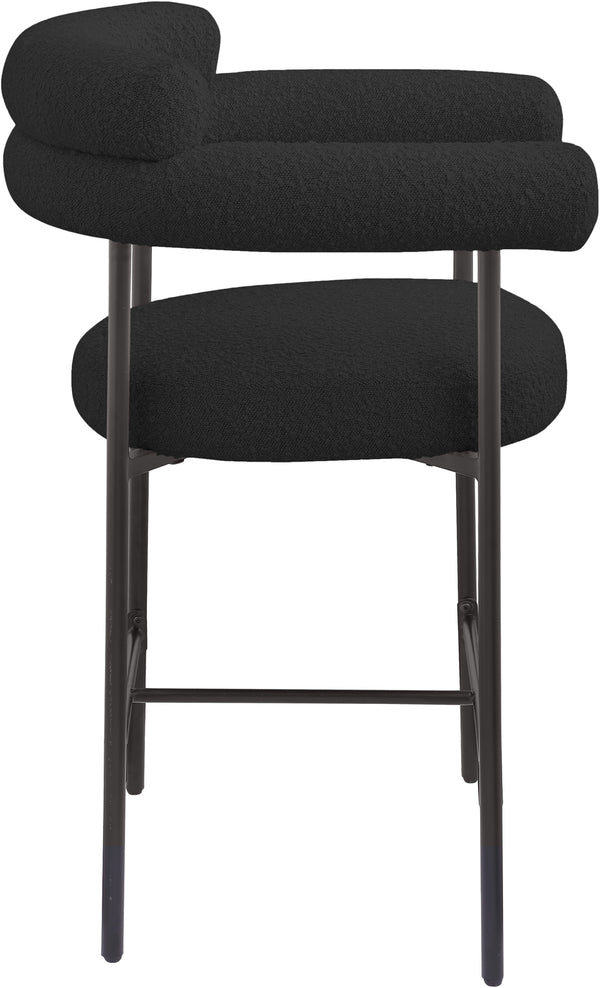 Blake Black Boucle Fabric Counter Stool 986Black-C Meridian Furniture