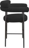 Blake Black Boucle Fabric Counter Stool 986Black-C Meridian Furniture