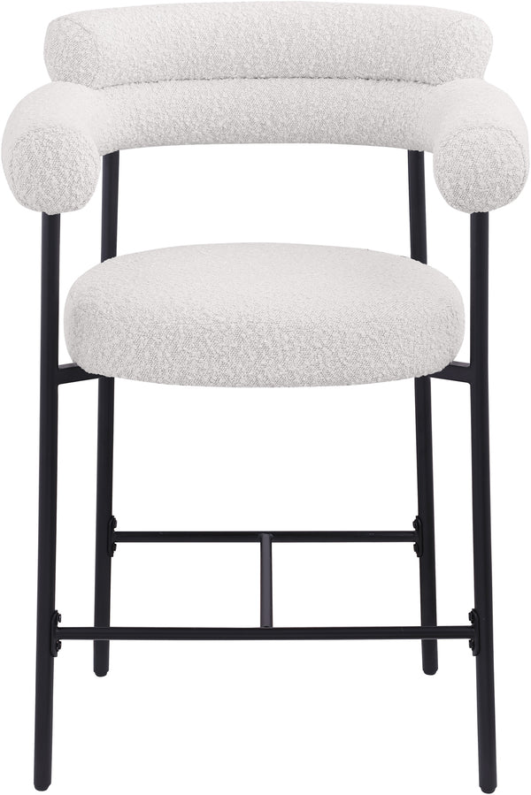 Blake Cream Boucle Fabric Counter Stool 986Cream-C Meridian Furniture