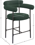 Blake Green Boucle Fabric Counter Stool 986Green-C Meridian Furniture