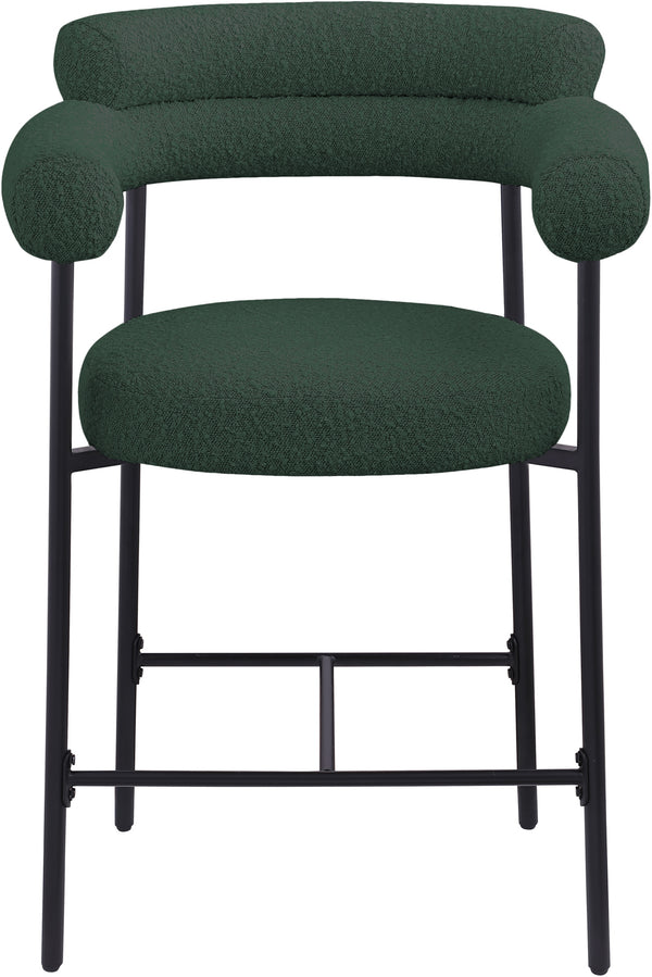 Blake Green Boucle Fabric Counter Stool 986Green-C Meridian Furniture