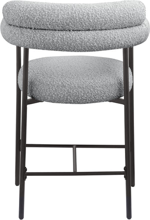 Blake Grey Boucle Fabric Counter Stool 986Grey-C Meridian Furniture