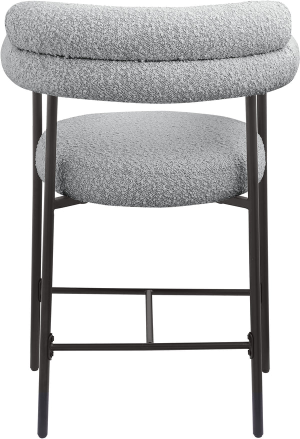 Blake Grey Boucle Fabric Counter Stool 986Grey-C Meridian Furniture