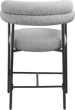 Blake Grey Boucle Fabric Counter Stool 986Grey-C Meridian Furniture