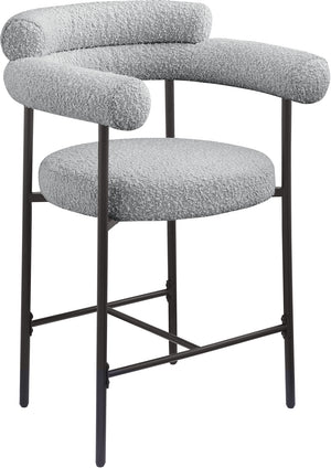 Blake Grey Boucle Fabric Counter Stool 986Grey-C Meridian Furniture