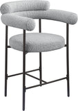 Blake Grey Boucle Fabric Counter Stool 986Grey-C Meridian Furniture