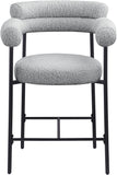 Blake Grey Boucle Fabric Counter Stool 986Grey-C Meridian Furniture