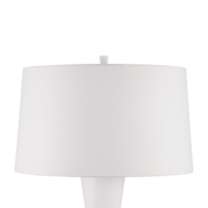 Monica Floor Lamp - Elegant White Wood Design with Linen Shade for Contemporary Home Décor Style