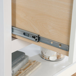 English Elm Lateral File Cabinet In Sleek White Finish – Compact Storage Solution With Locking Drawers & Style B356P402794