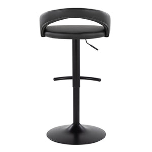 English Elm Adjustable Swivel Barstools Tufted Faux Leather Industrial Set for Kitchen Islands B202S01981