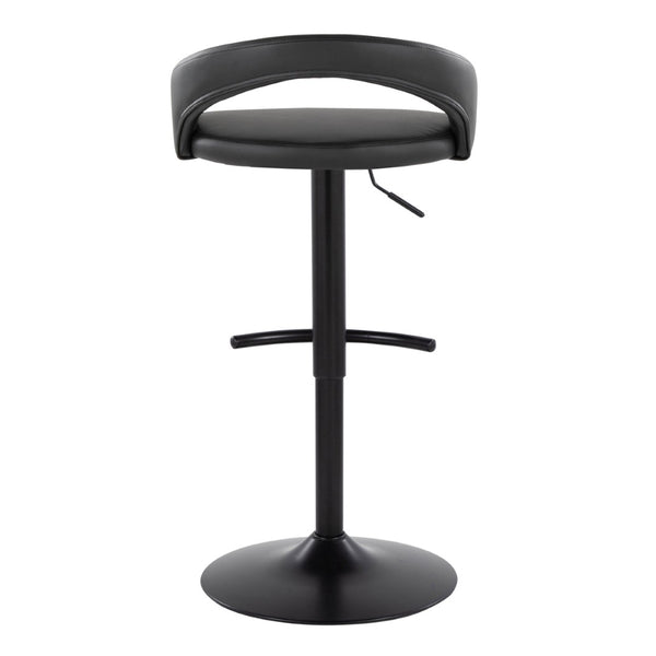 English Elm Adjustable Swivel Barstools Tufted Faux Leather Industrial Set for Kitchen Islands B202S01981