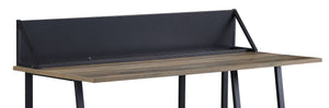 English Elm Rustic Oak And Black 2-Tier Writing Desk With H-Shape Base, Device Holder & Compact Design For Small Spaces B062P209210-GIGA