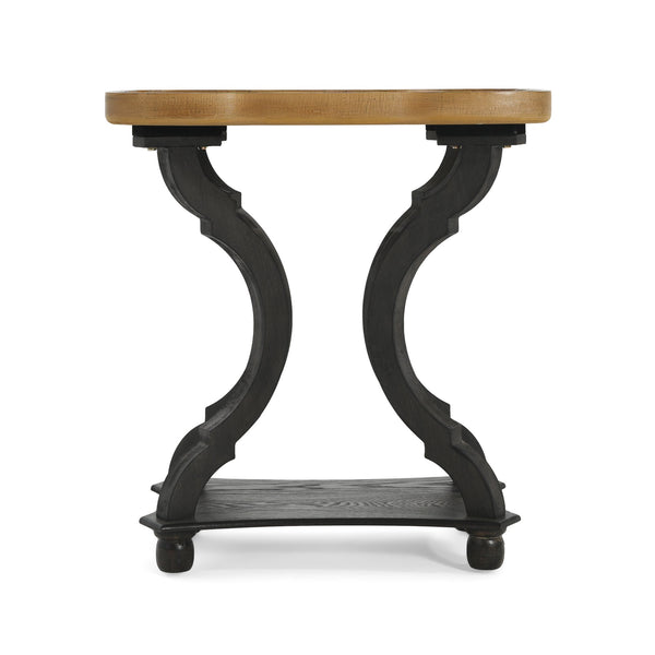 English Elm Christopher Knight Home® - End Hourglass Accent Table with Lipped Rectangular Top, French Country Firwood Charm and Elegance Black+Natural N771P223027B