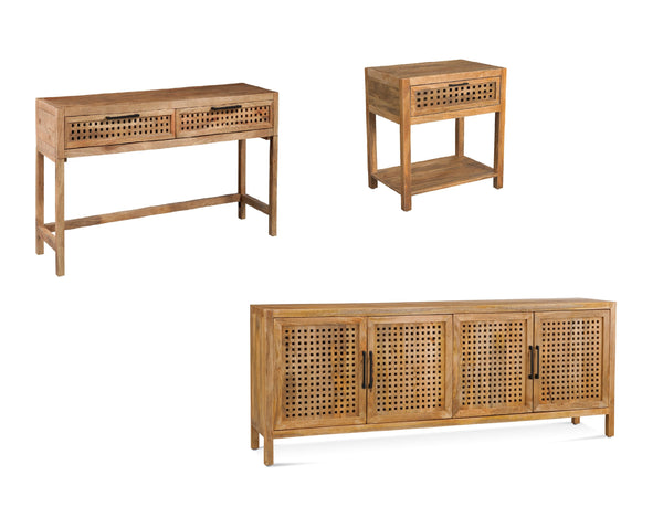 Basset Mirror Pentak Console Table - Unique Modern Bohemian Design With Industrial Flair And Two Functional Drawers Brown Wood 9870-lr-400