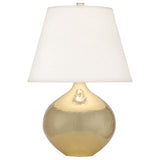 Robert Abbey Dal Accent Lamp Modern Brass Finish Oyster Linen Shade