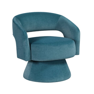 English Elm Modern Swivel Accent Chair in Lux Velvet Upholstery with Solid Wood Base, Compact Stylish Seating Teal 27.75 L x 26.5 W x 19.75 H B011P283808
