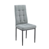 English Elm Linen Tufted Dining Room Chairs Set Of 6, Accent Diner Chairs Upholstered Fabric Side Stylish Kitchen Chairs With Metal Legs and Padded Seat - Gray