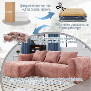 English Elm United Modern Chenille 98.42-Inch L-Shaped Modular Sectional Sofa With Chaise & Side Pockets P1 W1568S00148-GIGA