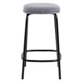 Simple Counter Stool with Upholstered Seat - Set of 2 Charcoal MUTD7DCL Walker Edison