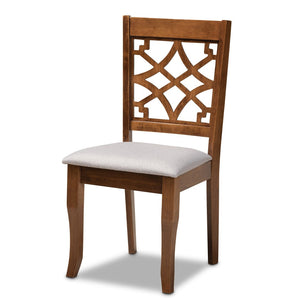 Baxton Studio Baxton Studio 6-Piece Dining Set - Modern Grey Fabric Upholstered Chairs & Walnut Brown Table Design RH331C-Grey/Walnut-6PC Dining Set