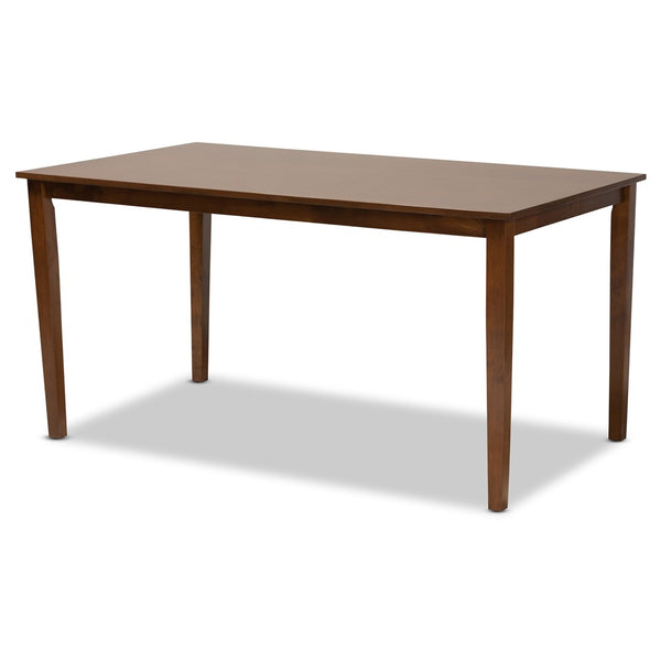 Baxton Studio Baxton Studio 6-Piece Dining Set - Modern Grey Fabric Upholstered Chairs & Walnut Brown Table Design RH331C-Grey/Walnut-6PC Dining Set
