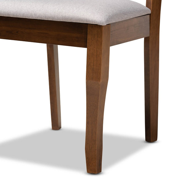 Baxton Studio Baxton Studio 6-Piece Dining Set - Modern Grey Fabric Upholstered Chairs & Walnut Brown Table Design RH331C-Grey/Walnut-6PC Dining Set