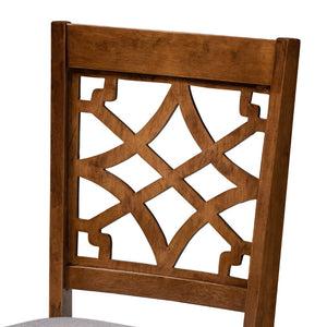 Baxton Studio Baxton Studio Mael 4-Piece Dining Chair Set – Modern Grey Upholstery & Walnut Brown Finish Elegance RH331C-Grey/Walnut-DC-4PK