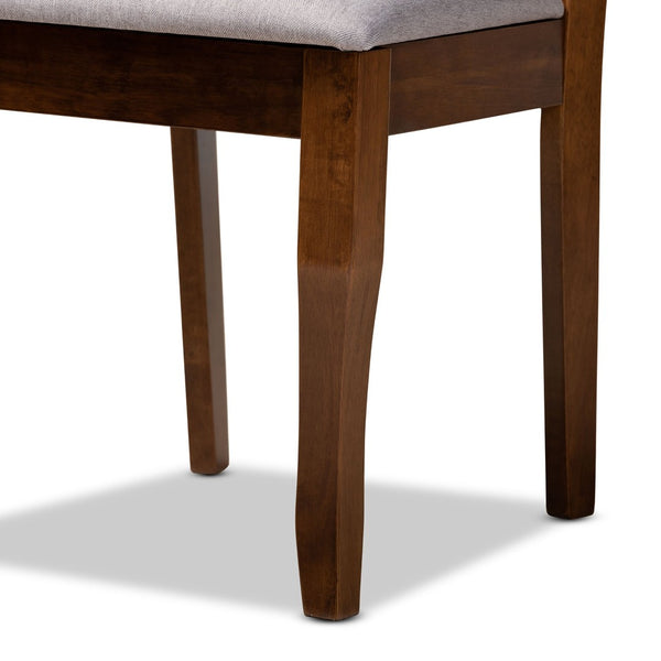 Baxton Studio Baxton Studio Mael 4-Piece Dining Chair Set – Modern Grey Upholstery & Walnut Brown Finish Elegance RH331C-Grey/Walnut-DC-4PK