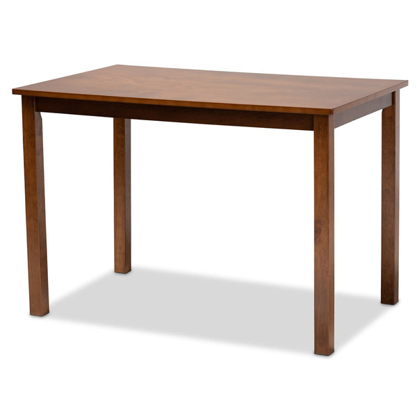 Baxton Studio Baxton Studio Celina 5-Piece Modern Dining Set with Grey Upholstery & Walnut Brown Finish for Elegance Celina-Grey/Walnut-5PC Dining Set