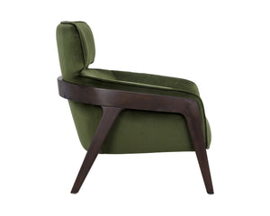 Sunpan Maximus Lounge Chair - Modern Masculine Design with Sculpted Wood Frame for Stylish Comfort and Elegance Moss Green