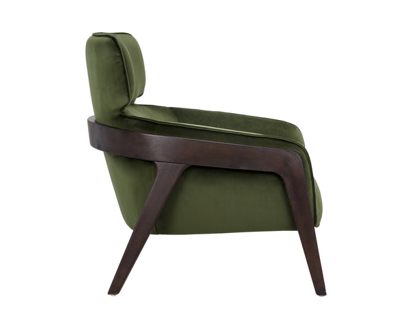 Sunpan Maximus Lounge Chair - Modern Masculine Design with Sculpted Wood Frame for Stylish Comfort and Elegance Moss Green