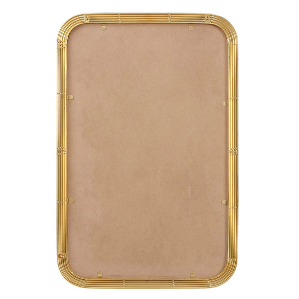 English Elm Rounded Rounded Rectangle Fluted Wall Mirror Gold Antique Metal Frame 23x35 Keyhole Hanger Indoor B035P266695