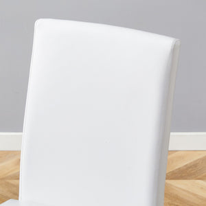 English Elm Table And Chair Set - Modern 79" Tempered Glass Dining Table With X-Shaped Legs & 10 Pu Chairs W1151S03623-GIGA