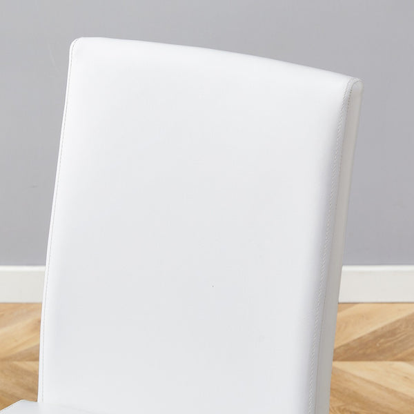 English Elm Table And Chair Set - Modern 79" Tempered Glass Dining Table With X-Shaped Legs & 10 Pu Chairs W1151S03623-GIGA