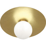 Robert Abbey Dal Flushmount Modern Brass Finish with White Glass Shade White Glass Shades