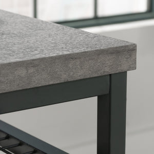 English Elm Writing Desk with 1" Thick Top and Lower Shelf, Gray Engineered Wood, Metal Frame, 40x18 Surface B356P367967
