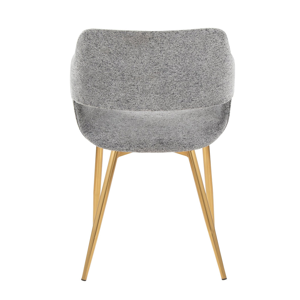 English Elm Margarite Contemporary Dining Chairs Set Of 2 - Elegant Grey Fabric & Gold Metal Accent Chairs B202S01262