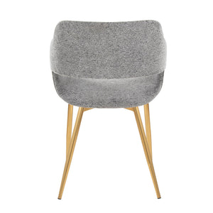 English Elm Margarite Contemporary Dining Chairs Set Of 2 - Elegant Grey Fabric & Gold Metal Accent Chairs B202S01262