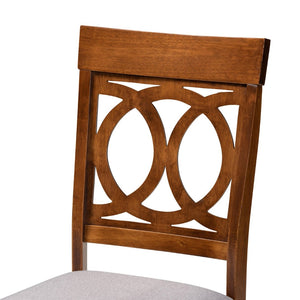 Baxton Studio Baxton Studio Jessie 5-Piece Dining Set: Modern Grey Upholstered Chairs & Walnut Brown Table Design Jessie-Grey/Walnut-5PC Dining Set
