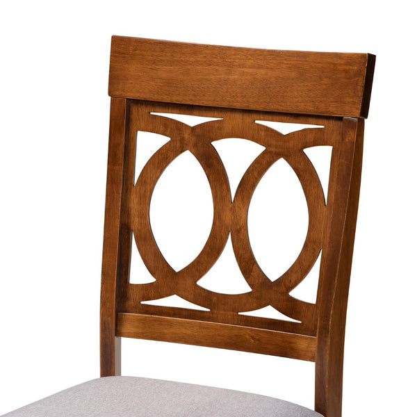 Baxton Studio Baxton Studio Jessie 5-Piece Dining Set: Modern Grey Upholstered Chairs & Walnut Brown Table Design Jessie-Grey/Walnut-5PC Dining Set