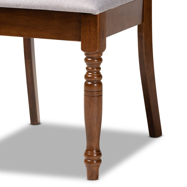 Baxton Studio Baxton Studio Lucie Modern 4-Piece Dining Chair Set in Grey Fabric & Walnut Wood – Stylish Comfort! RH333C-Grey/Walnut-DC-4PK