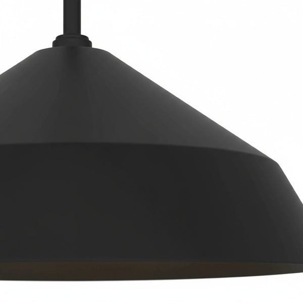 English Elm 14 Inch Matte Black Integrated Led Pendant Dimmable Etched Glass Kitchen Fixture B370P399324
