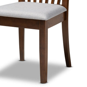 Baxton Studio Baxton Studio Minette 6-Piece Dining Set: Modern Grey Upholstery & Walnut Finish for Stylish Comfort RH319C-Grey/Walnut-6PC Dining Set