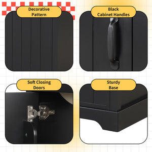English Elm 20" Modern Bathroom Vanity With Soft-Close Door, Adjustable Shelf & Stylish Black Finish For Storage N725P351852B