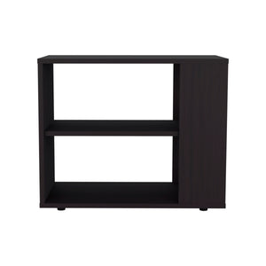 English Elm Garden 19,7" High Side Table with Two Shelves Black — Compact MDF End Table for Plants & Storage B200P286963