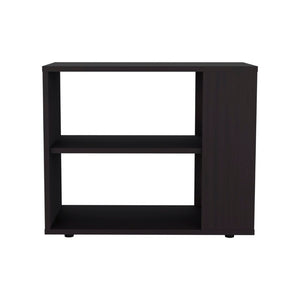 English Elm Garden Slim Matte Black End Table Two Open Shelves Narrow Entryway or Living Room B200P286963