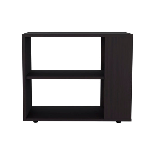 English Elm Garden Slim Matte Black End Table Two Open Shelves Narrow Entryway or Living Room B200P286963
