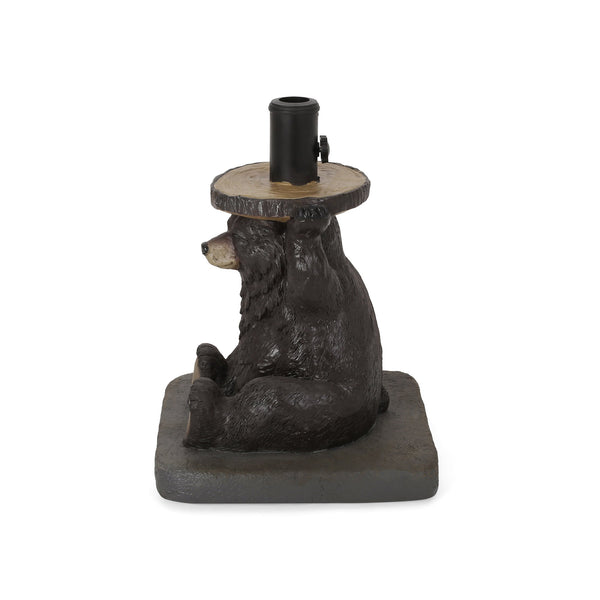 English Elm Christopher Knight Home® - BEAR Umbrella Base Dark Brown Concrete Resin Finish, Handcrafted Lightweight Design, No Assembly Needed 67766.00DBRN